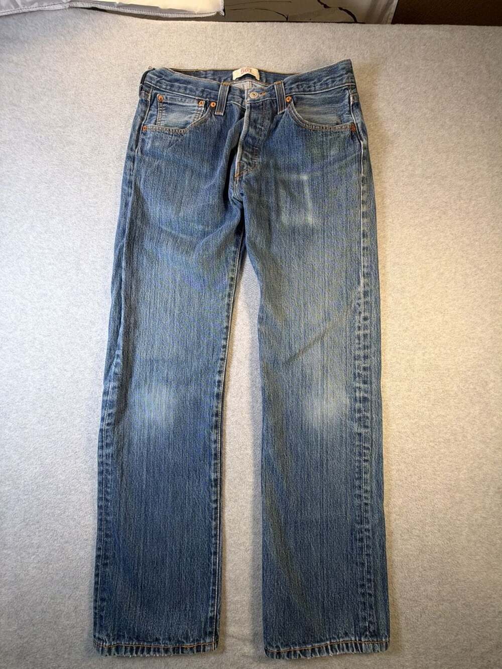 Levi's 501 Original Straight Leg Button Fly Blue Denim Jeans